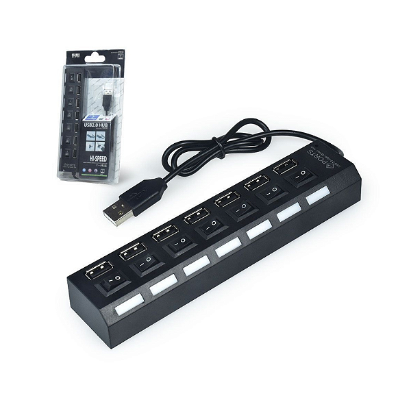 Hub Usb 7 Portas 2.0 Aumenta Portas Usb