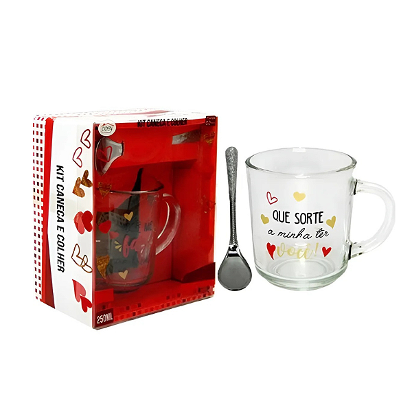 Kit Caneca e Colher Dia Dos Namorados 250ml