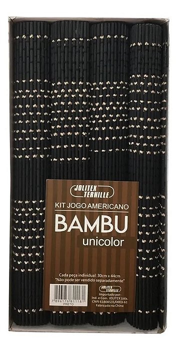 Kit Conjunto 4 pçs Bambu Preto