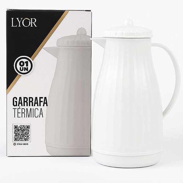Garrafa Termica Plástico New Bambu Lyor Branca