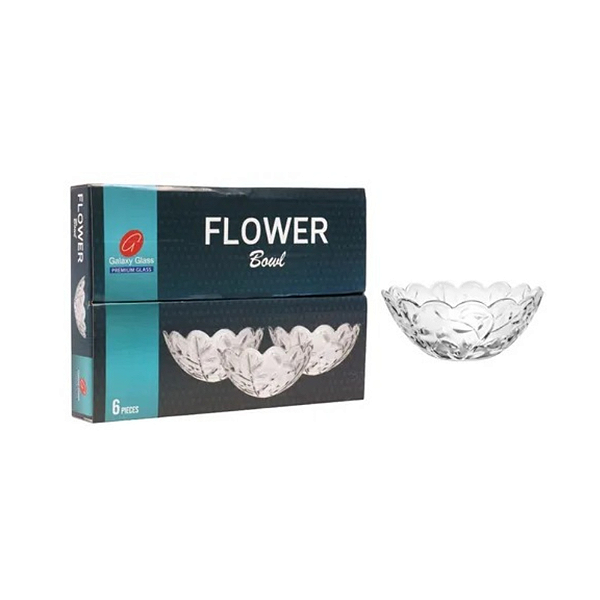 Jogo de 6 Potes 300ml Flower Bowl de Vidro