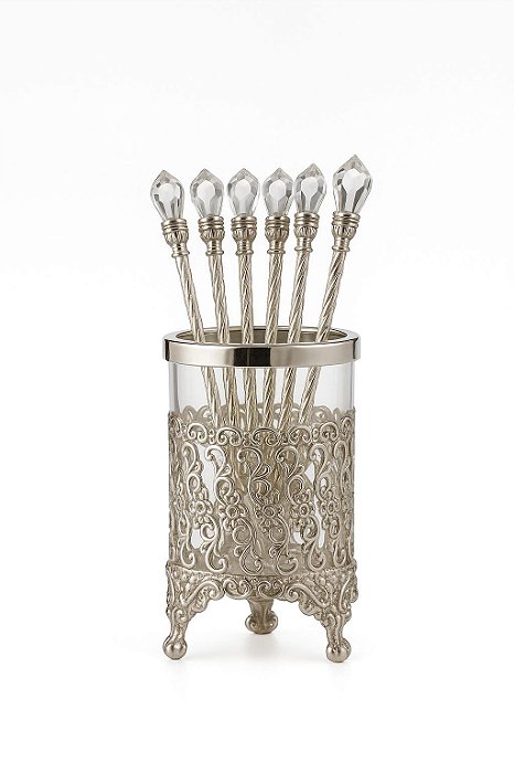 Conjunto 6 Colher Com Suporte Crystal