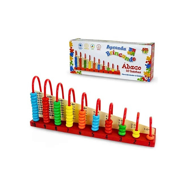 Brinquedo Educativo Ábaco 10 Hastes