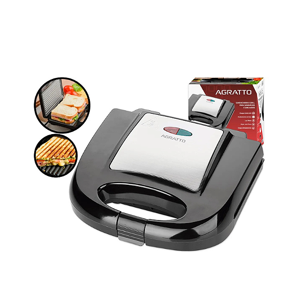 Sanduicheira e Grill Inox 2 Agratto