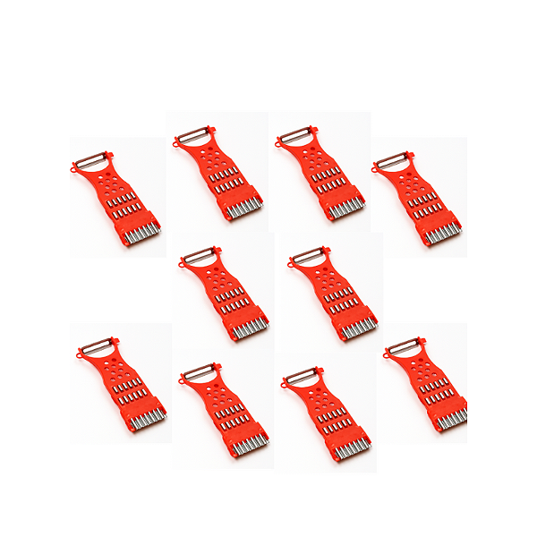Kit 10 Descascador Multifuncional Vermelho