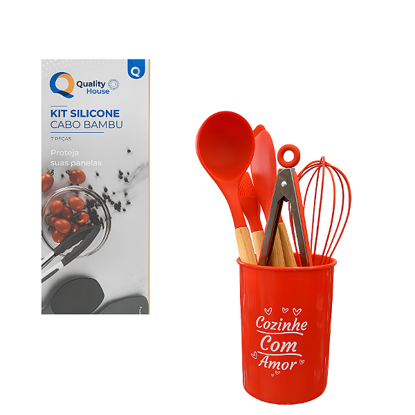 Kit Silicone Cabo Bambu Vermelho