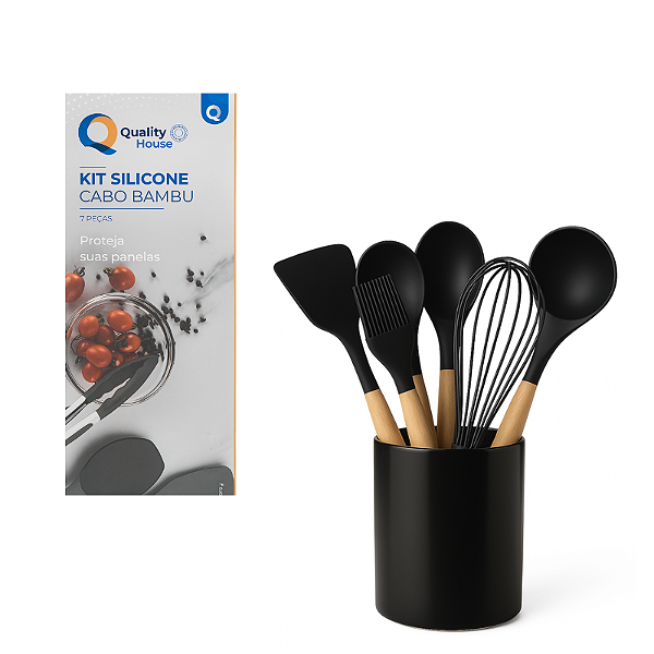 Kit Silicone Cabo Bambu Preto