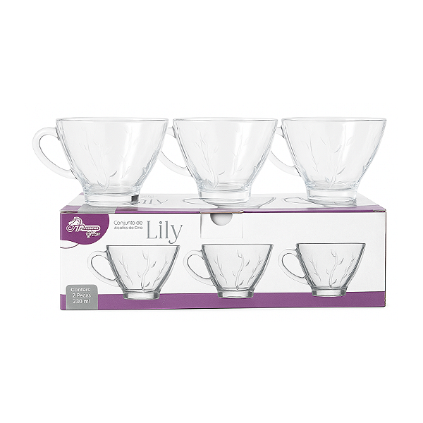Conjunto de 3 Xicaras 220mL Lily