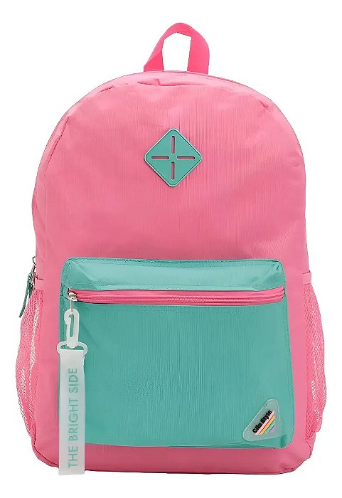 Mochila Escolar Clio Azul e Rosa