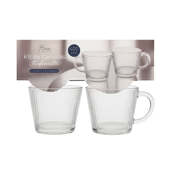 Kit de 2 Canecas Flux 400mL