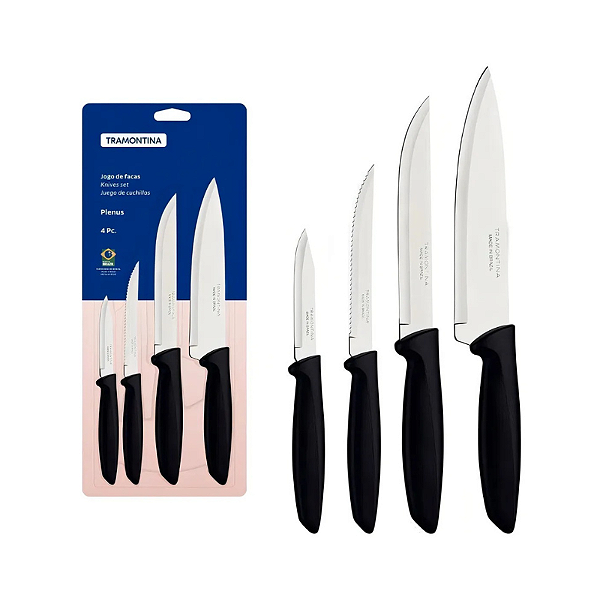 Kit 4 Facas Aço Inox Tramontina