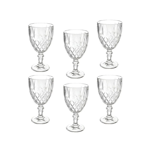 Conjunto de 6 Taças Quartzo Incolor