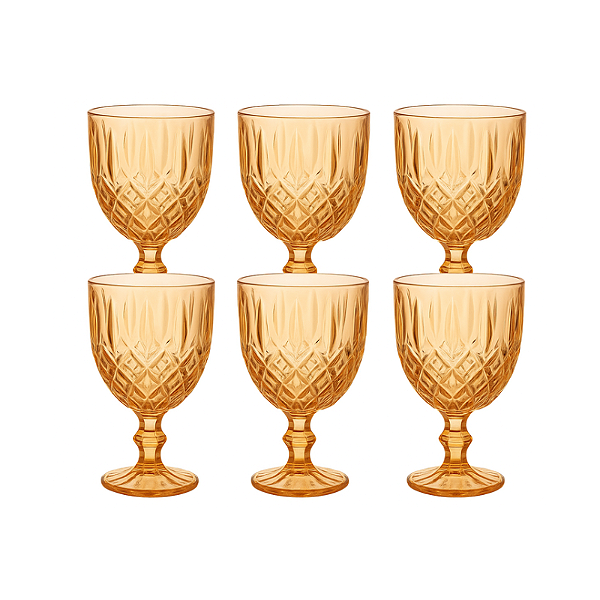 Conjunto de 6 Taças Quartzo Ambar