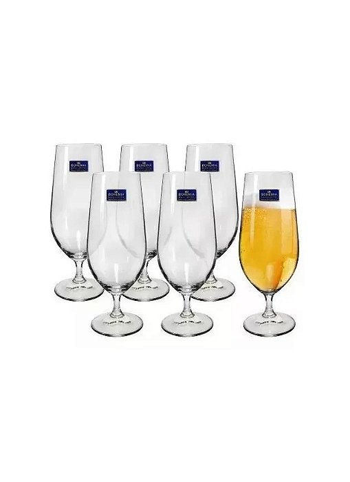 6 Taça de Cristal 395mL Bohemia Cerveja