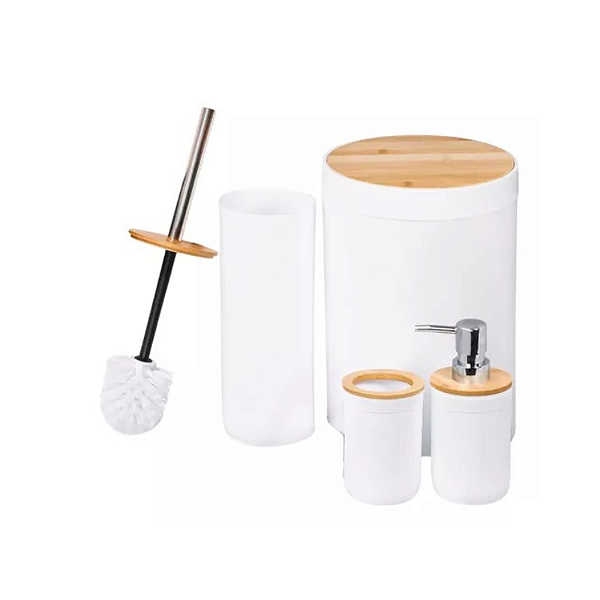 Kit 4 Peças Banheiro Branco Clink
