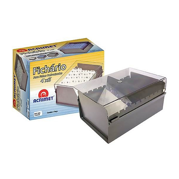 Organizador Fichário Acrimet 4x6 Cristal