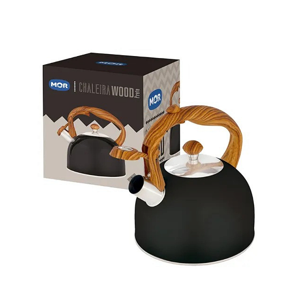 Chaleira 2,5L Wood Preta Mor