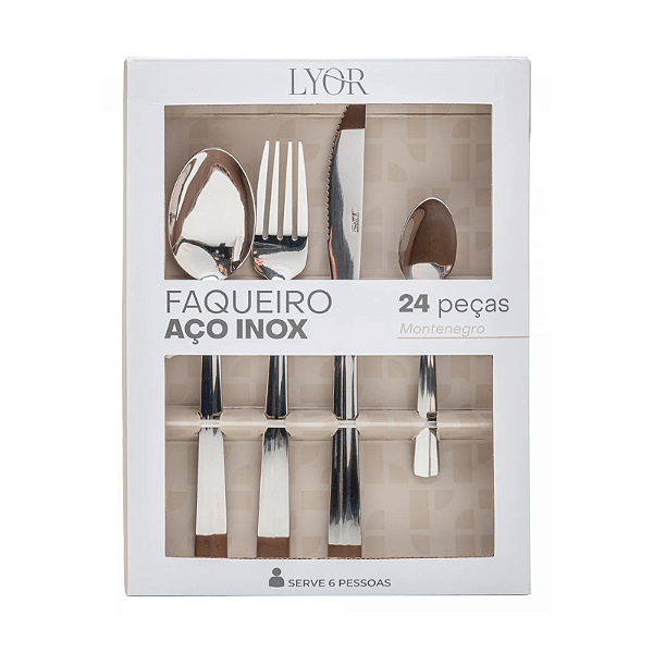 Faqueiro Aço Inox 24 Peças Lyor