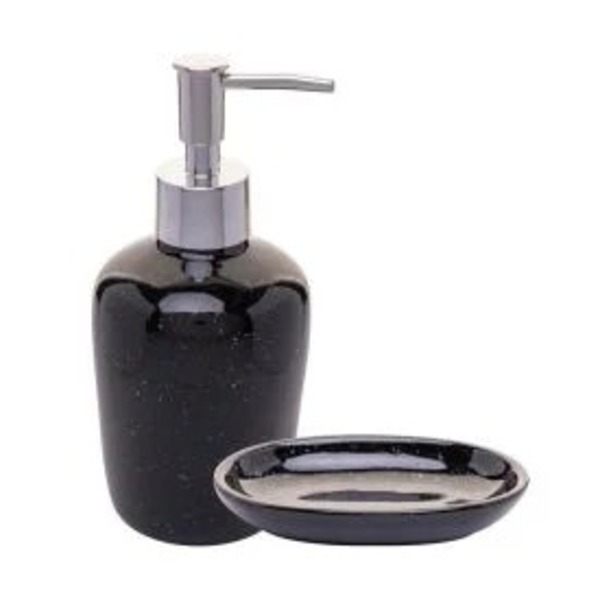 2 Peças De Banheiro Preto Dots Wolff