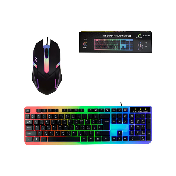 Kit Teclado e Mouse Gamer C/ Led Rgb