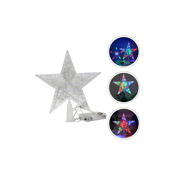 Estrela Ponteira 20 Lâmpadas Colorido 127V