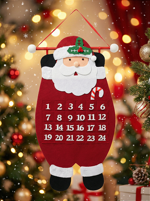 Calendário Contagem Regressiva Para O Natal Papai Noel