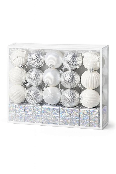 Enfeites de Árvore de Natal Branco Elite 20 Peças