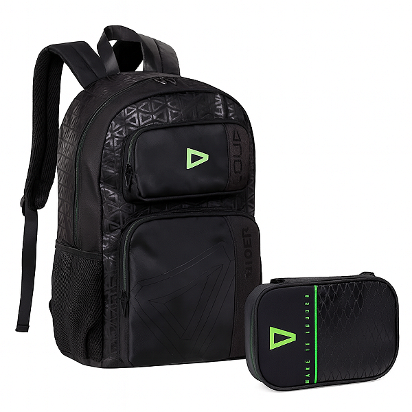 Kit Mochila E Estojo Preto Da Loud Escolar