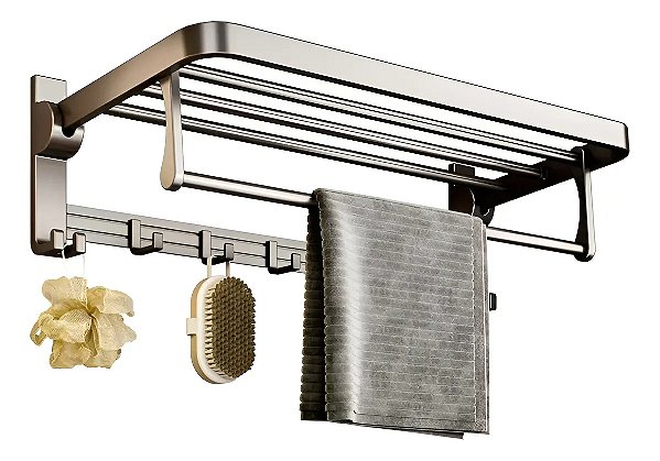 Suporte Porta Toalhas C/ Ganchos