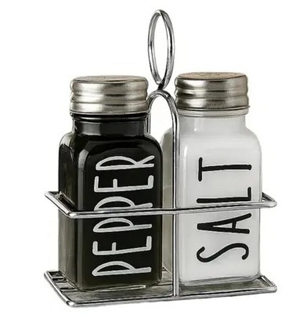 Porta Condimentos 2 Peças Saleiro Vidro