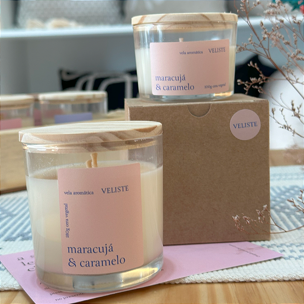 Vela Aromática Maracujá e Caramelo