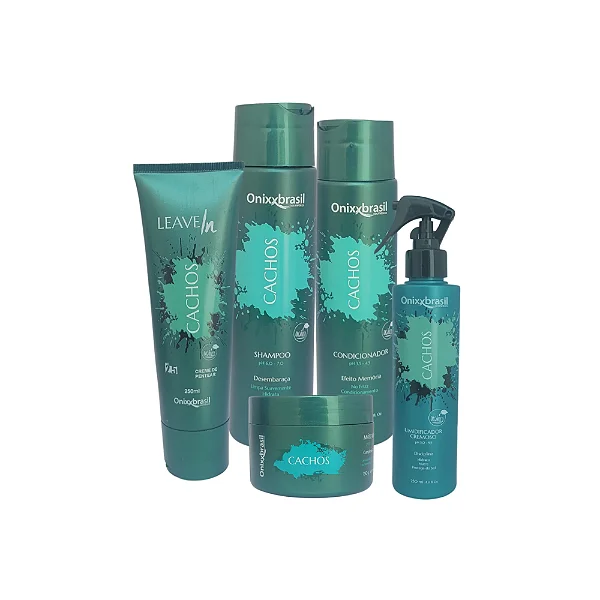 Kit Completo Cachos - Shampoo + Condicionador + Leave-in + Umidificador + Máscara | Realça e ativa os cachos