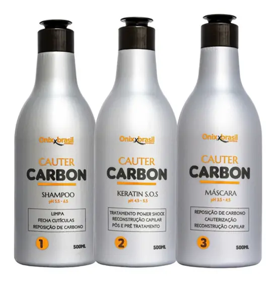 Kit Cauter Carbon Cauterização - Shampoo + Queratina + Máscara