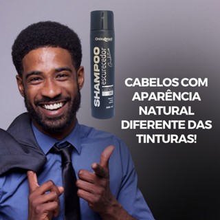 Shampoo Escurecedor 300ml Escurece Cabelos Brancos e Fios Testado Barba Preta Limpeza Profunda Escurece Unissex Masculin