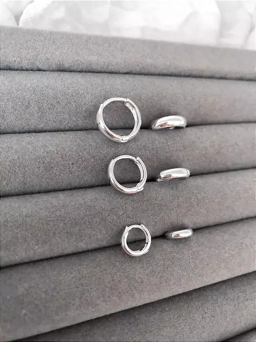 Trio de argolinhas lisas click