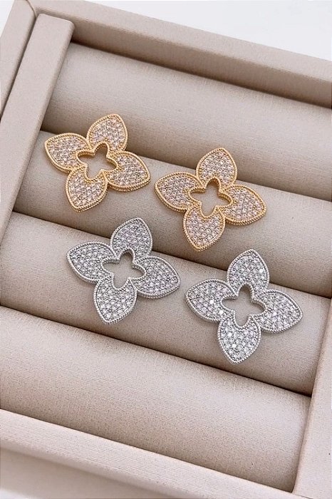 Brinco Flor Zircônia