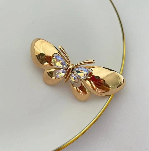 Presilha Click Borboleta com Strass