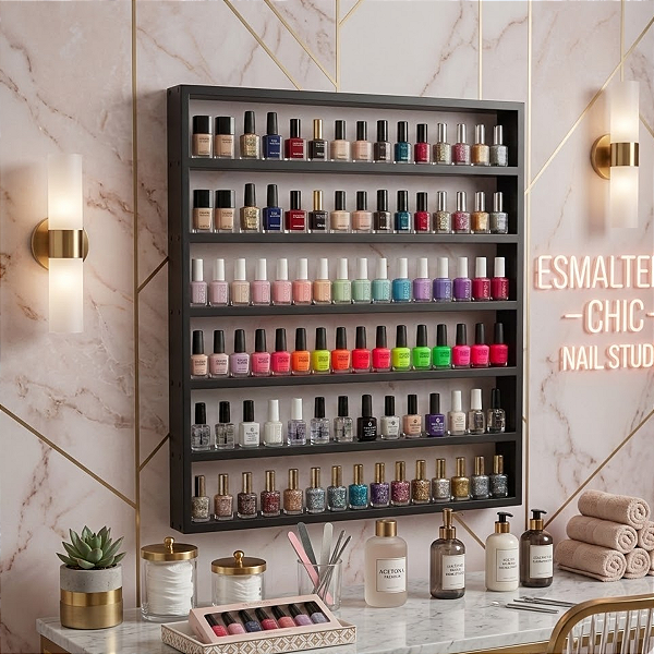 Nicho Multiuso Organizador Expositor de Coleções e Esmaltes Preto Cód.1203
