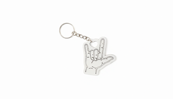 50 Chaveiros Mdf 3mm Eu Te Amo Libras Símbolo Amor Inclusão Cód.1408