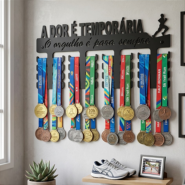 Porta Medalhas De Corrida Masculino Feminino "O Orgulho é Para Sempre" - Mdf 6mm Color Cód.1411