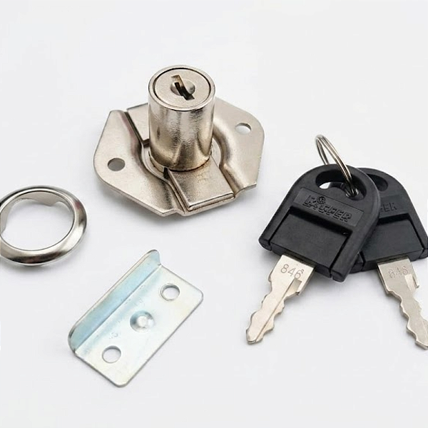 Fechadura Para Gaveta Armários 22mm Com Batente Chave Fixa