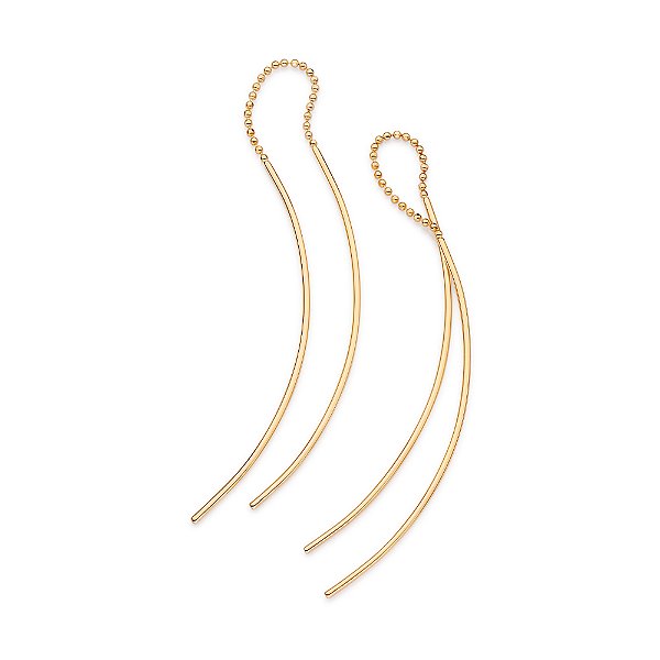 Brinco Banhado A Ouro 18K Formada Por Fios