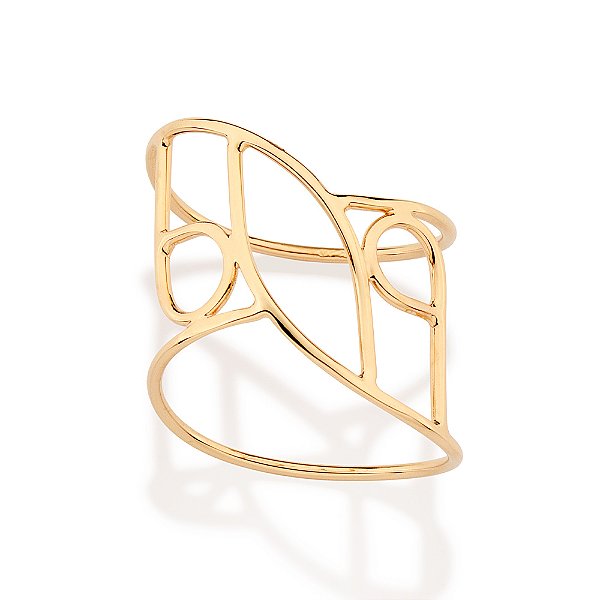 Anel Aro Duplo Banhado A Ouro 18K