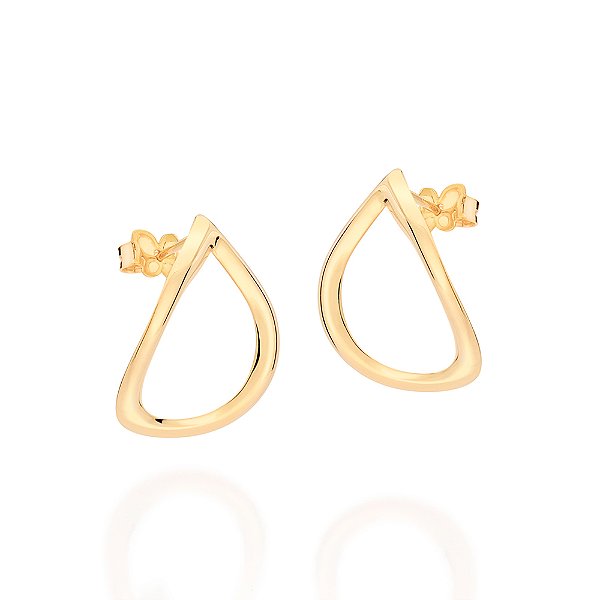 Brinco Gota Vazado Banhado A Ouro 18K