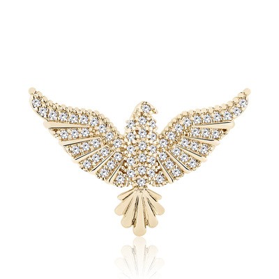 Pingente pássaro banhado a ouro 18k com microzirconias