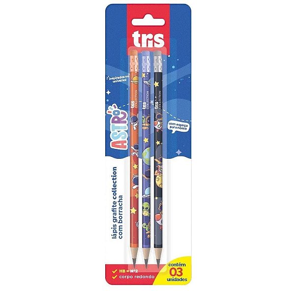 Lapís HB Astro- blister 3 UND TRIS
