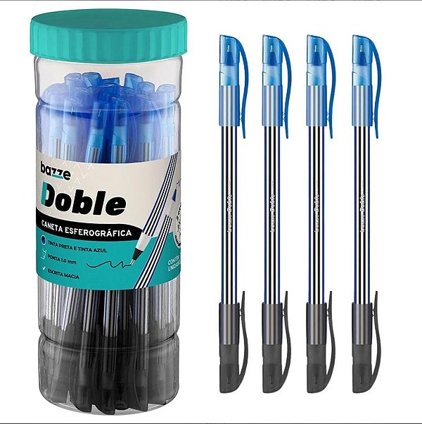 Caneta Doble Azul e Preto 1.0- Bazze