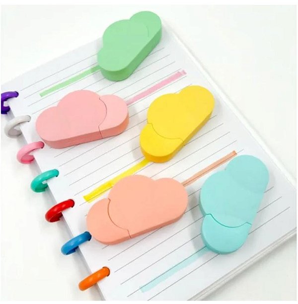 Marca texto Nuvem kit 5 cores