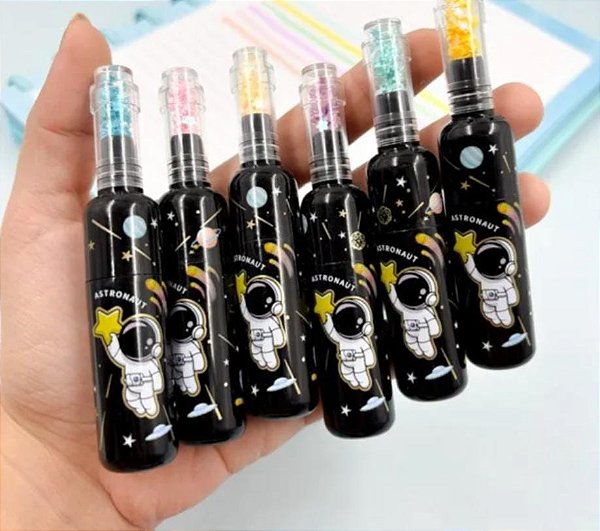 Marca texto Garrafinha Astronauta- estojo 6 cores