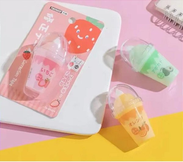 Fita Corretiva fofa milkshake- fruit- UND aleatorio